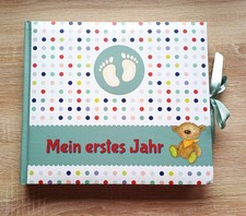 Babyalbum, Mein erstes Jahr, Fotoalbum, 13 dicke Seiten, gebunden,Taufe,Geschenk