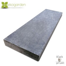 Granit Trittstufe Treppen Naturstein Stufe Black Pearl wie Schwarz 100x30x6 cm