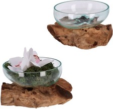 Flache Dekoschale Glas auf