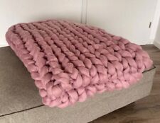 Neue Decke aus Merinowolle Plaid Chunky knit blanket Wolldecke