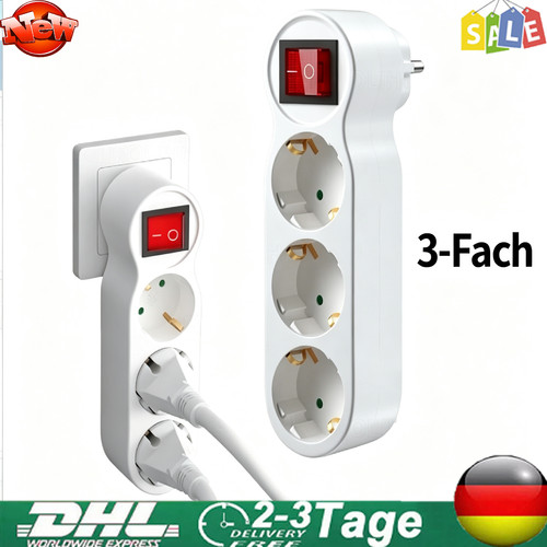 Fach steckdosenadapter mit - steckdosenadapter,