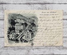 AK Gruss Wildbad Pension Belvedere Kirche Postkarte Ansichtskarte Vintage Deko