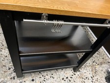 Bartisch, Regal Bistrotisch Eiche/ Anthrazit/ Edelstahl