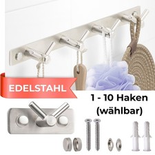 Kleiderhaken Hakenleiste Garderobenleiste Edelstahl A2 Handtuchhalter 1-10 Haken