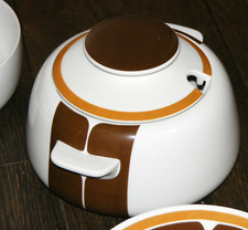 Melitta Lindau braun weiß - 3 Teile - Terrine 2 L. + Servierplatte + Sauciere