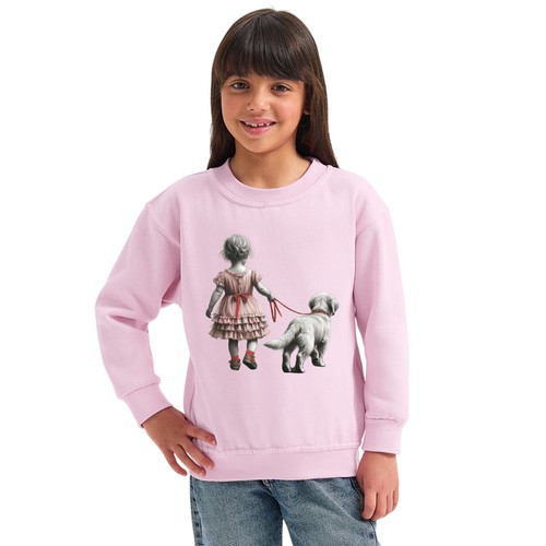 Süß hund mädchen sweatshirt - mädchen,