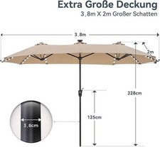 4m Sonnenschirm Gartenschirm