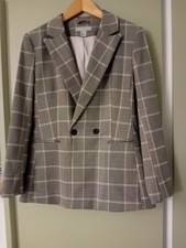 Moderner Blazer von H&M in Gr.40 Neu ohne Etikett Beige/Braun Kariert Knitterfre