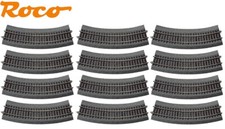 Roco H0 42522 Gebogenes Gleis R2 mit Bettung, r = 358 mm / 30° (12 Stück) - NEU