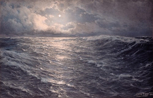 Abends auf see mond - abends,