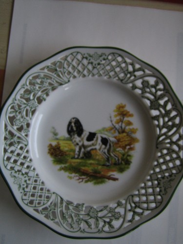 Wandteller porzellan jagdhund - wandteller,