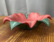 PartyLite Pillar-Kerzenhalter Weihnachtsstern handbemaltes Porzellan