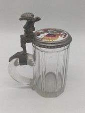 Antik Glas Bierkrug Reservist Studentika Jena 1888-1889 Ehre Freiheit Vaterland