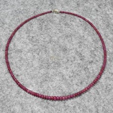 Rubin Halskette, 925er Silber, Edelsteinkette (K2264), Edelsteinschmuck