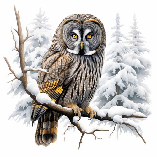 Wandbild eule winter - wandbild,