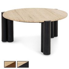 Couchtisch Holz und Travertin