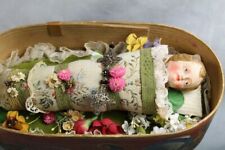 Wismutmalerei auf Barock Holzspanschachtel mit Fatschenkind - 17/18. Jhdt. /S196