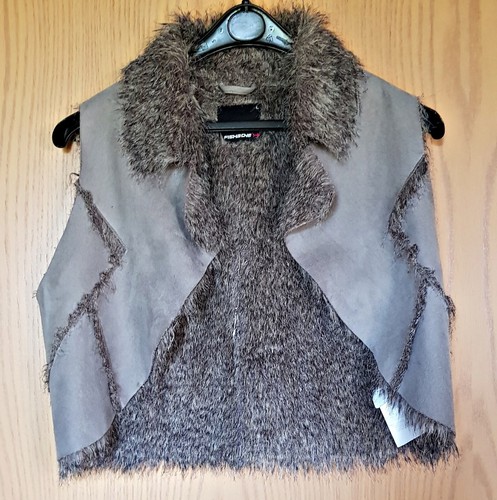 Damen weste pelz - in, pelz-optik