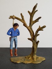 Elastolin Lineol Cowboy Trapper Bandit am Baum Galgen aufgehängt Wildwest 12 cm