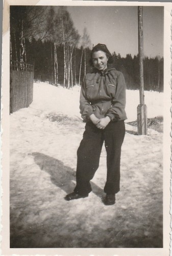Vintage foto junge frau mit - vintage,