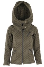 Goa Festival Jacke "Flower of life", Jacke mit weiter Kapuze - olivegrün
