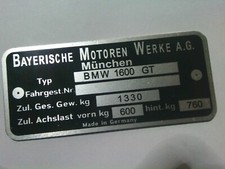 Bmw typenschild glas 1600 gt - ,