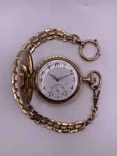 Taschenuhr Savonette Uhr Sprungdeckel kleine Sekunde Kette Vintage 