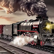 Eisenbahn Kinder Elektrisch Dampfzug Spielzeug mit Dampf Licht & Geräuschen