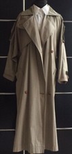 STRENESSE /KLASSISCHER TRENCHCOAT /BEIGE MIT LEDERBESÄTZEN /OVERSIZE/MIDI-LÄNGE 