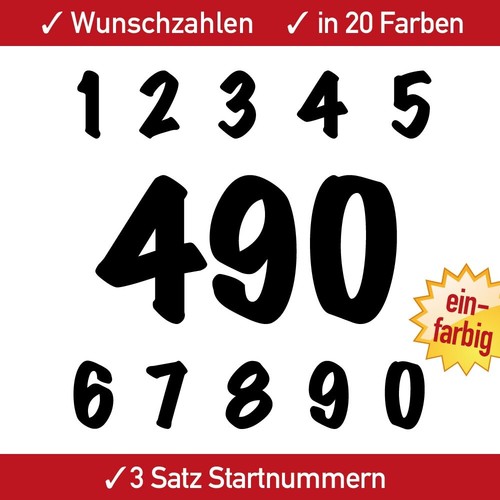 Aufkleber startnummer auto - aufkleber,