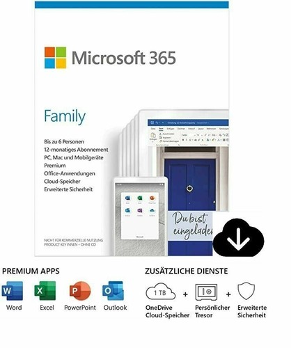 Microsoft office 365 family 6 - 365, (6