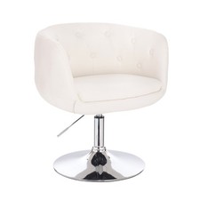 B-Ware SVITA PANAMA Retro Loungestuhl Cocktail-Sessel Tellerfuß Kunstleder Weiß