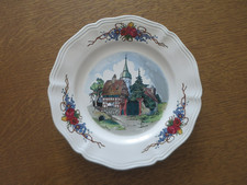 1 Kuchenteller 21 cm Sarreguemines Obernai France Haus mit Kirche