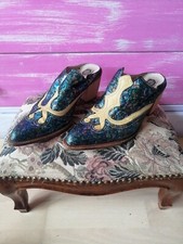 EL VAQUERO Western Slipper Schuhe LEDER LUXUS 550€ metallic 