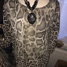 MICHAEL MICHAEL KORS Tunika-Bluse Chiffon Leo Leppard Leoparden Python S Neu Top