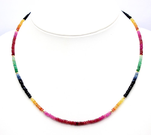 Rubin saphir smaragd kette - rubin,