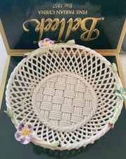 Belleek Pansy Porcelain Basket 1274 - Ireland 