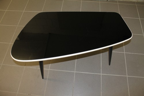 Nierentisch schwarz glas - schwarz,