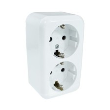 AP Steckdose Aufputzsteckdose 2-fach weiß Mehrfachsteckdose ohne Zuleitung