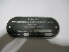 Typenschild Schild Dürkopp Diana sport oldtimer Motor Roller S71 Dürrkopp