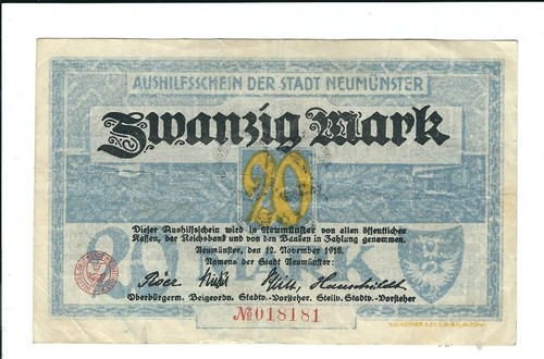 Notgeld neumünster 20 - notgeld,