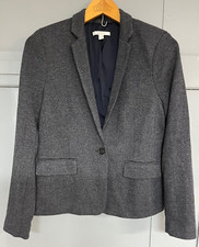 Blazer Flanell von Esprit, grau-kariert, Gr. 38 - wie neu