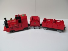 Elektrische Lego Duplo Eisenbahn, Zug, Lok, Waggon, Messingritzel, Thomas Aufbau