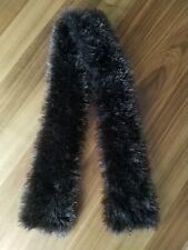 Damen Schal braun Kunstfell Fake Fur Stola  90 x 9 cm Kunstpelz Fellimitat 