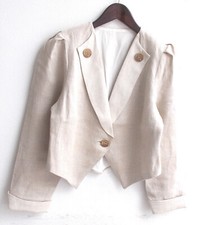 Damen Trachten Janker/Jacke Leinen beige Gr. 36 v. Chiemsee Trachten