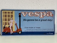 Vintage Vespa Nummernschild It's Gonna Be a Great Day erstes Modell der Vespa