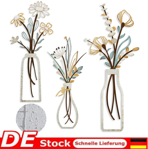 3stk metall wanddeko blume - 3stk,