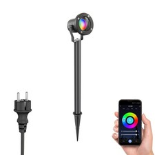 Gartenstrahler mit Erdspieß MIBU für außen Edelstahl schwarz inkl. Smart Home