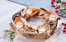 Adventskranz wood mit - adventskranz,