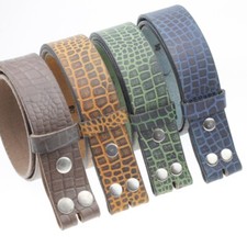 Echt Ledergürtel 4 cm ohne Schnalle Wechselgürtel Leder Kroko - Damen Herren